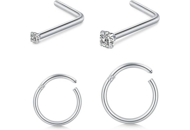 MODRSA Nasenpiercing Nasenpiercing Ring Chirurgenstahl Segmentring Clicker 18G 16G 8MM 10MM von MODRSA