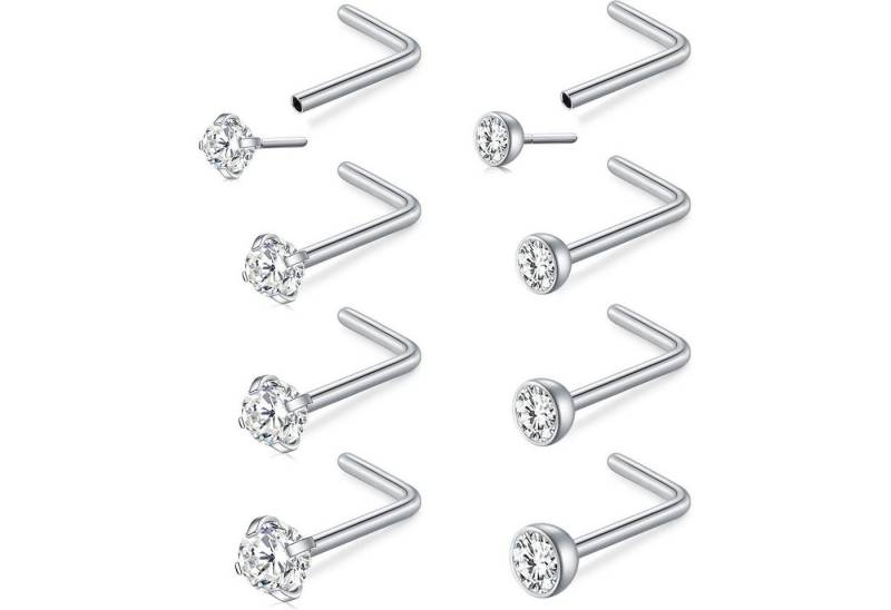 Mayhoop Nasenpiercing Nasenpiercing Set 20G 8-18 Stück CZ Opale Stahlnase Frauen Männer von Mayhoop