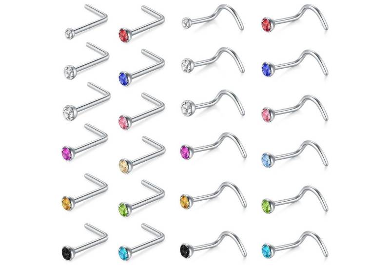 Rajnard Nasenpiercing Nasenpiercing Set: 18G 20G 22G Gold Silber Chirurgenstahl Zirconia Rajnard Nasenpiercing Nasenpiercing Set: 18G 20G 22G Gold Silber Chirurgenstahl Zirconia von Rajnard