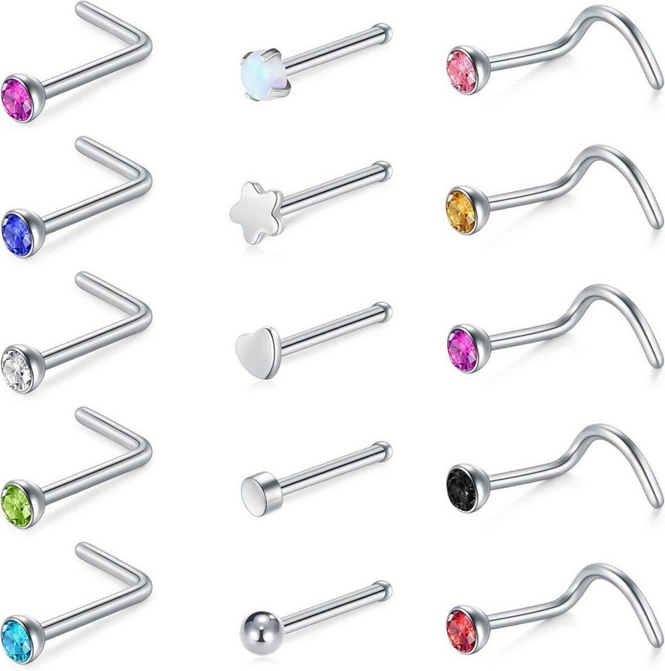 Briana Williams Nasenpiercing Nasenpiercing Stecker Silber Edelstahl 20G L Form Spiral 15stk Spiral Briana Williams Nasenpiercing Nasenpiercing Stecker Silber Edelstahl 20G L Form Spiral 15stk Spiral von Briana Williams