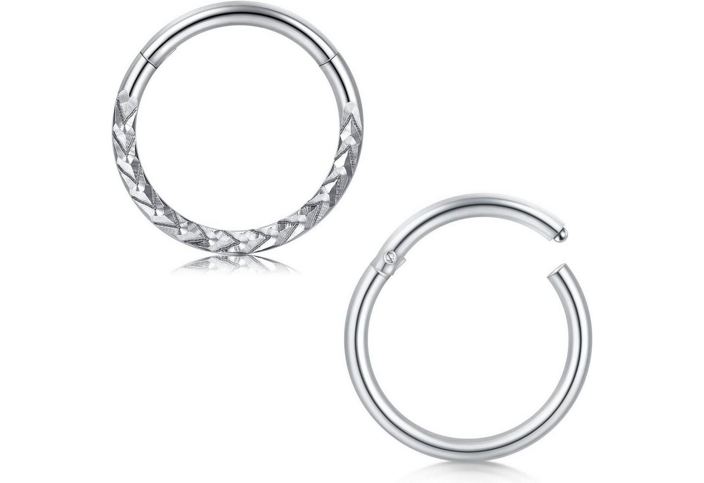 LuxusKollektion Nasenpiercing Nasenring 2Stk 16G Edelstahl Clicker Hoop Septum Helix Silber Weizen von LuxusKollektion