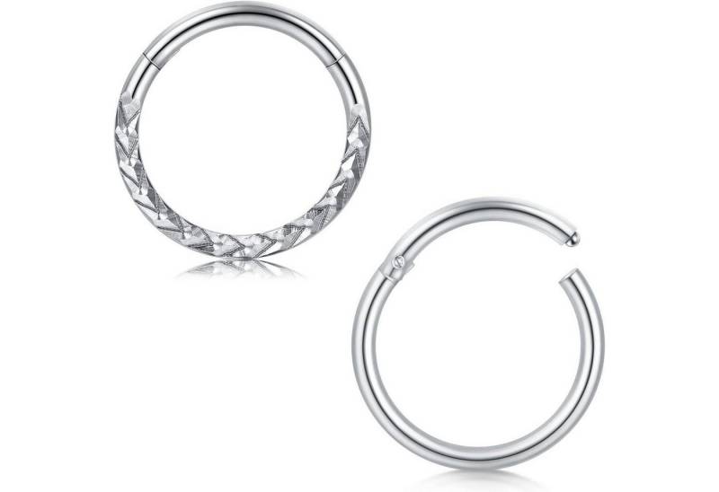 LuxusKollektion Nasenpiercing Nasenring 2Stk 16G Edelstahl Clicker Hoop Septum Helix Silber Weizen von LuxusKollektion