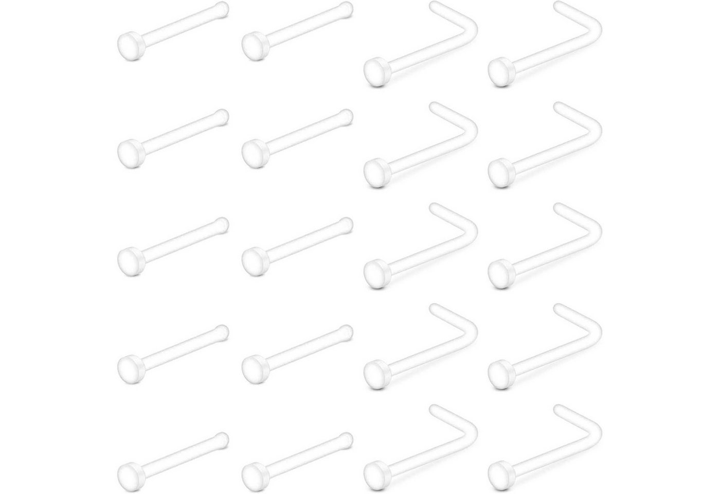LuxusKollektion Nasenpiercing Nasenstecker 18G 20G klar Acryl L-Form Retainer flexibel von LuxusKollektion