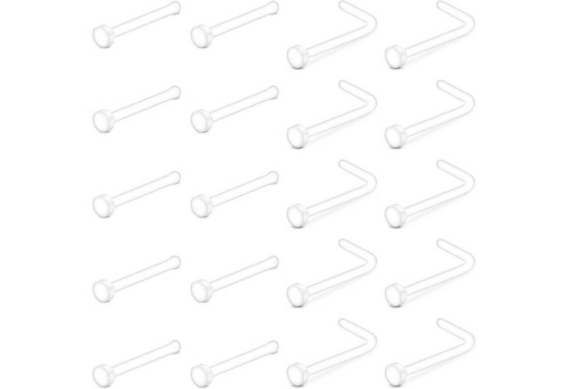 LuxusKollektion Nasenpiercing Nasenstecker 18G 20G klar Acryl L-Form Retainer flexibel von LuxusKollektion