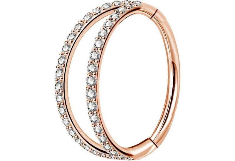 LuxusKollektion Nasenpiercing Piercing Helix Daith Septum Hoop 16G 316L CZ Rosegold-20g-7mm von LuxusKollektion