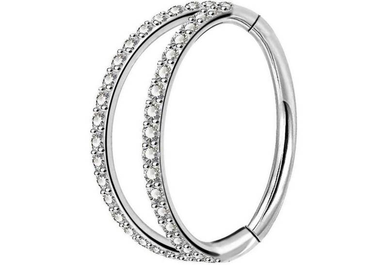 LuxusKollektion Nasenpiercing Piercing Helix Septum Daith Cartilage Hoop 16G 316L CZ Steel-20g-12mm von LuxusKollektion