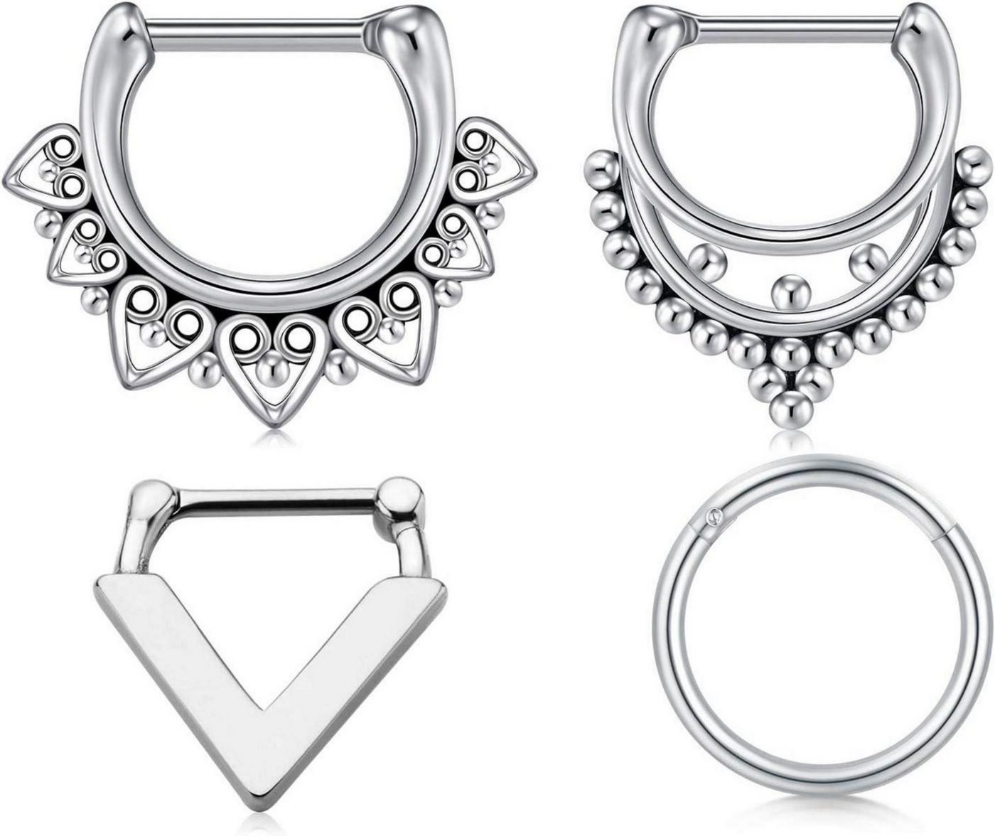 Briana Williams Nasenpiercing Septum Nasenring Hufeisen Clicker Piercing Set 1.2mm Edelstahl 4stk Briana Williams Nasenpiercing Septum Nasenring Hufeisen Clicker Piercing Set 1.2mm Edelstahl 4stk von Briana Williams