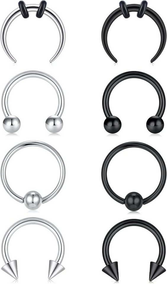 Briana Williams Nasenpiercing Septum Nasenring Hufeisen Piercing Clicker 8stk Set 1.2mm Edelstahl Briana Williams Nasenpiercing Septum Nasenring Hufeisen Piercing Clicker 8stk Set 1.2mm Edelstahl von Briana Williams