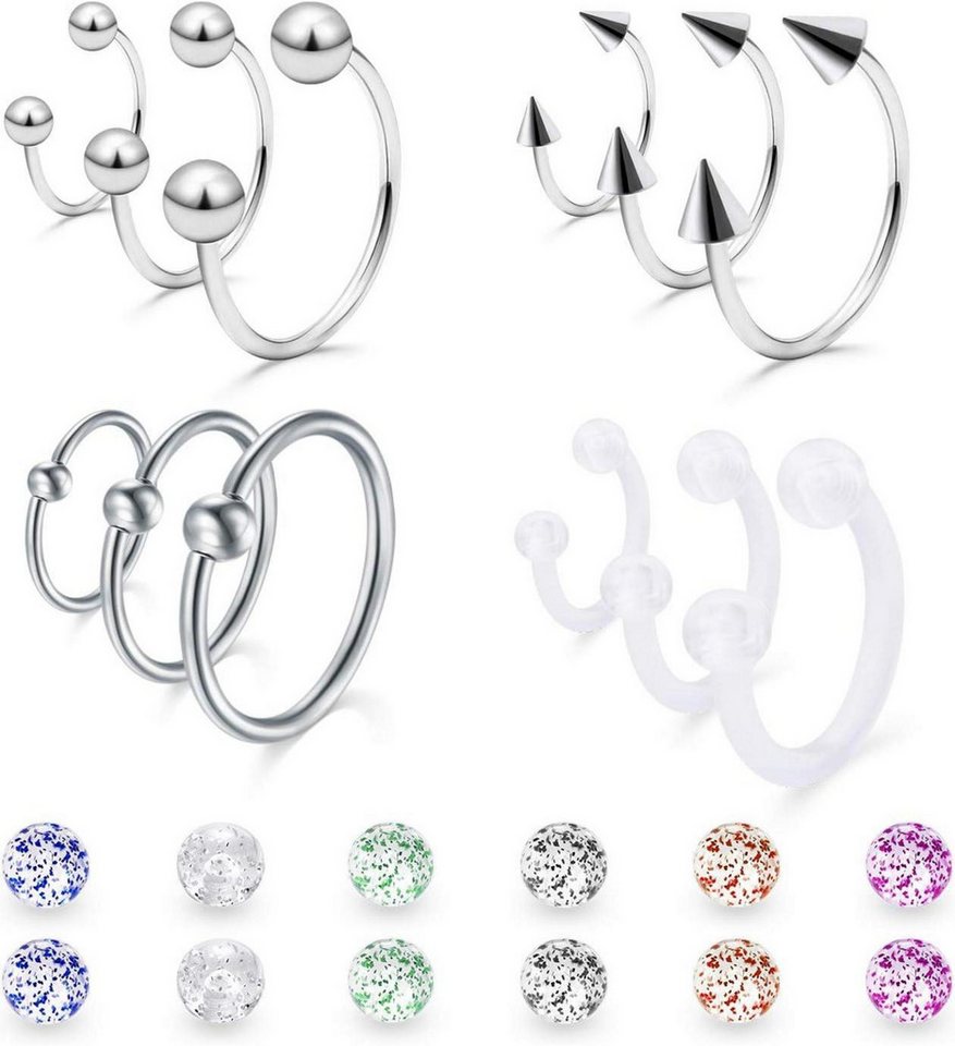 Briana Williams Nasenpiercing Septum Nasenring Hufeisen Piercing Clicker Ring 12stk 1.2mm Edelstahl Briana Williams Nasenpiercing Septum Nasenring Hufeisen Piercing Clicker Ring 12stk 1.2mm Edelstahl von Briana Williams
