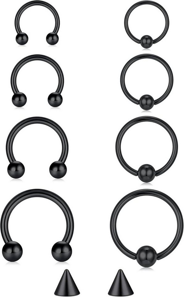 Briana Williams Nasenpiercing Septum Nasenring Hufeisen Piercing Clicker Ring Edelstahl 16G 8stk von Briana Williams