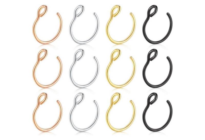 Rajnard Nasenpiercing-Set 12er Nasenringe Chirurgenstahl 20G 6/8/10mm Fake Nasenring Nase Rajnard Nasenpiercing-Set 12er Nasenringe Chirurgenstahl 20G 6/8/10mm Fake Nasenring Nase von Rajnard