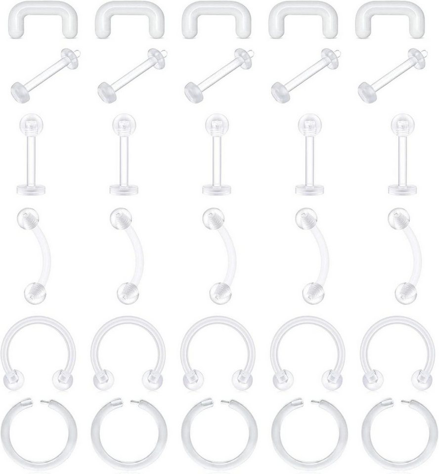 D.Bella Nasenpiercing-Set 30er Pack Klarer Piercing Retainer Set Flexibler Bioflex Kunststoff D.Bella Nasenpiercing-Set 30er Pack Klarer Piercing Retainer Set Flexibler Bioflex Kunststoff von D.Bella
