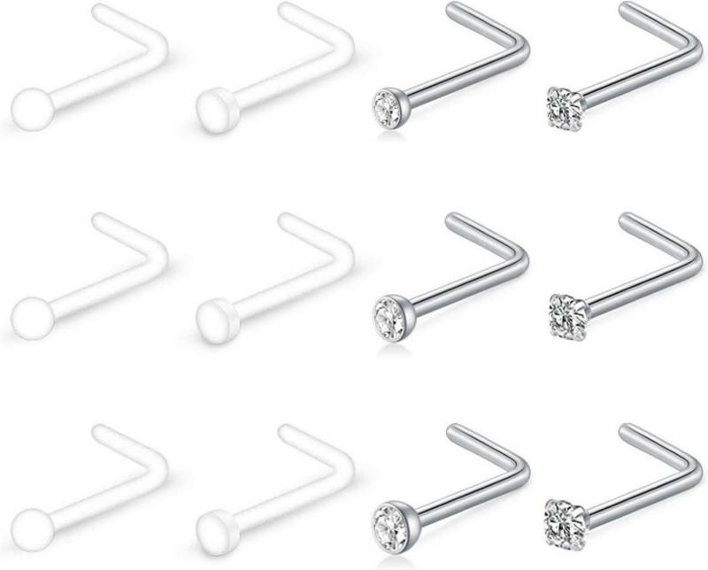 Mayhoop Nasenpiercing-Set 38-50 STK Flexibler Bioflex Nasenpiercing Retainer 18G/20G von Mayhoop