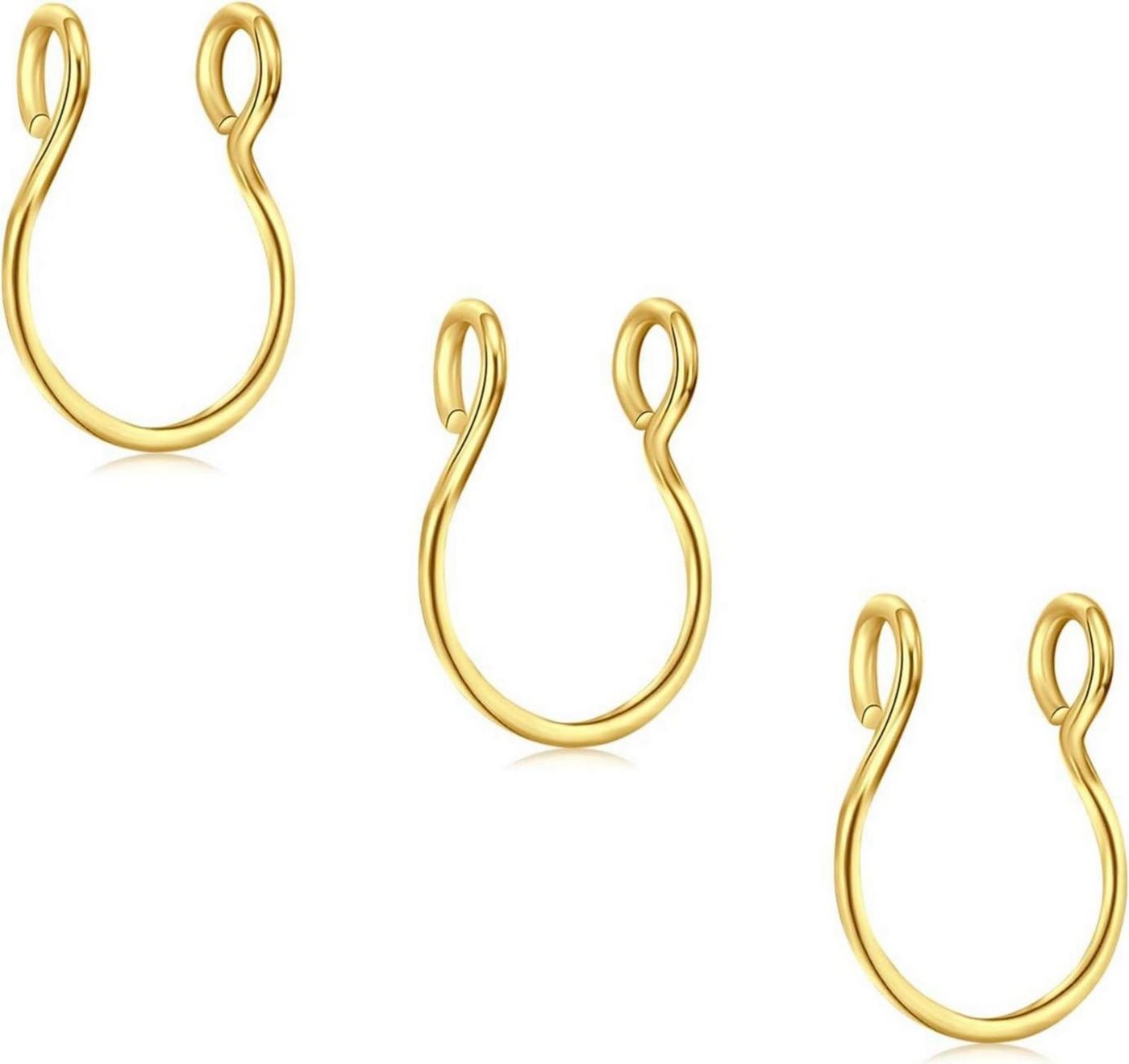 D.Bella Nasenpiercing-Set 3Pcs Fake Nase Ringe Chirurgenstahl Faux Lip Nasenringe Hoop Set D.Bella Nasenpiercing-Set 3Pcs Fake Nase Ringe Chirurgenstahl Faux Lip Nasenringe Hoop Set von D.Bella