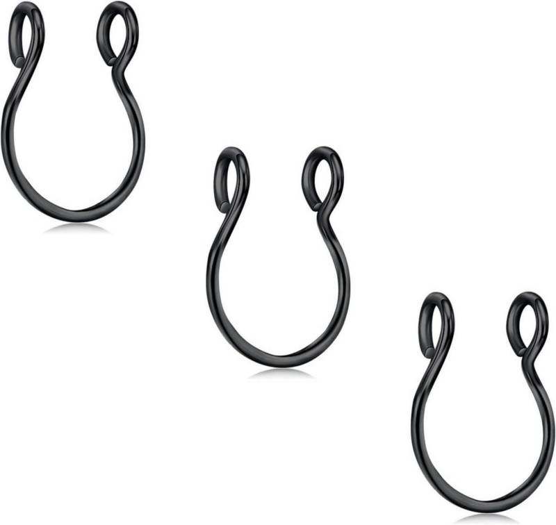 D.Bella Nasenpiercing-Set 3Pcs Fake Nase Ringe Chirurgenstahl Faux Lip Septum Nase Ringe Hoop von D.Bella