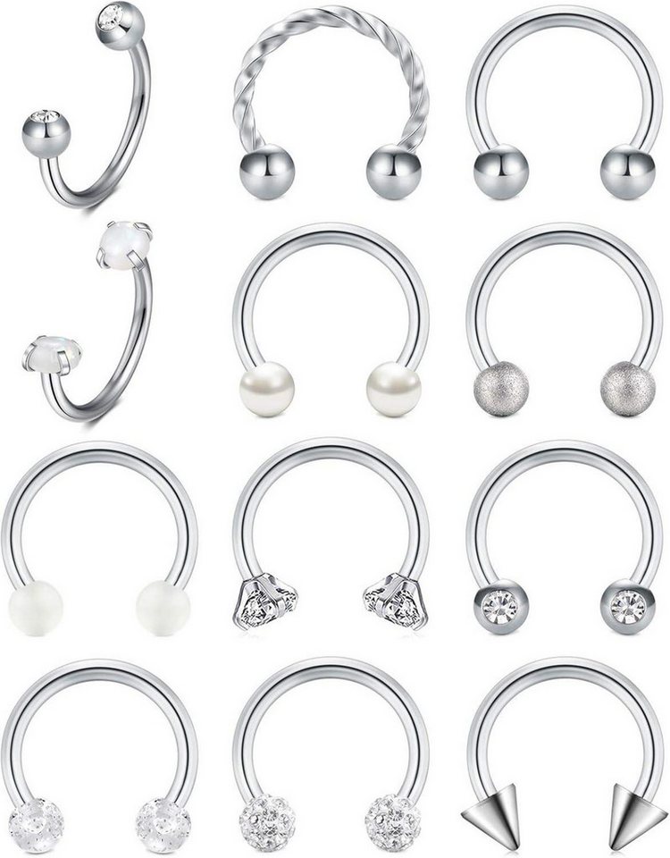 Crdifu Nasenpiercing-Set 6stk Hufeisen Nasenpiercing Set Chirurgenstahl Lippe Helix Tragus Ohr Crdifu Nasenpiercing-Set 6stk Hufeisen Nasenpiercing Set Chirurgenstahl Lippe Helix Tragus Ohr von Crdifu