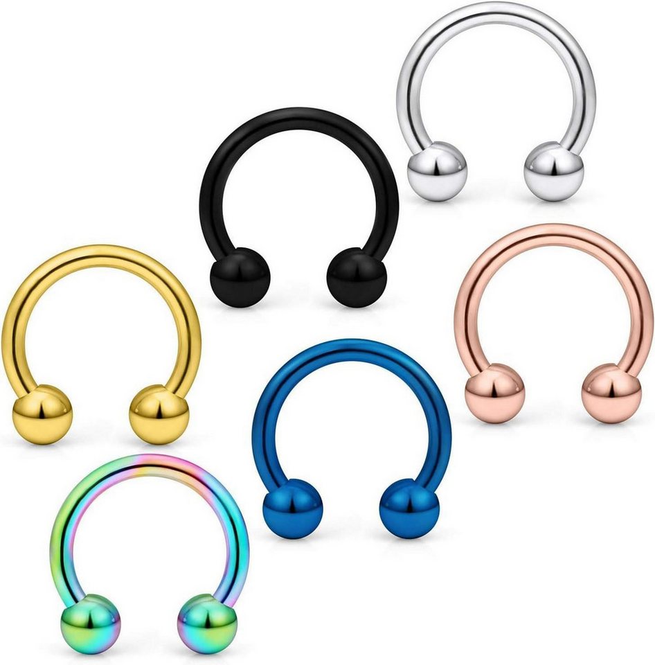Briana Williams Nasenpiercing-Set Circular Barbell Nasenring Hufeisen 6stk Piercing Set 12 Gauge Briana Williams Nasenpiercing-Set Circular Barbell Nasenring Hufeisen 6stk Piercing Set 12 Gauge von Briana Williams