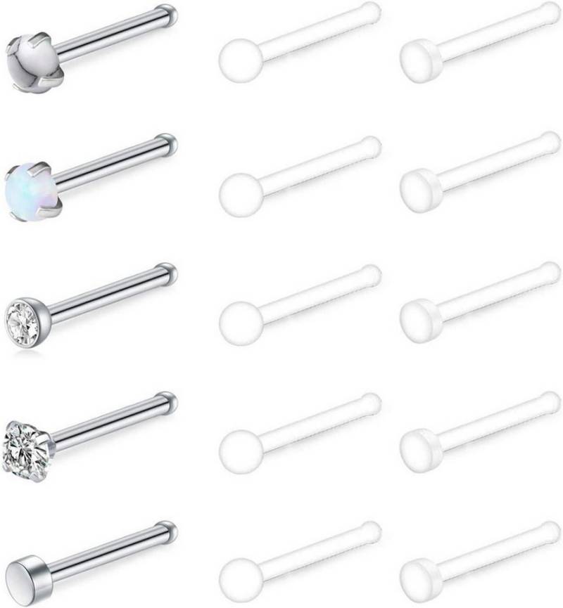 Mayhoop Nasenpiercing-Set Flexibler Bioflex Nasenpiercing Retainer 38-50 STK 18G/20G Klar von Mayhoop