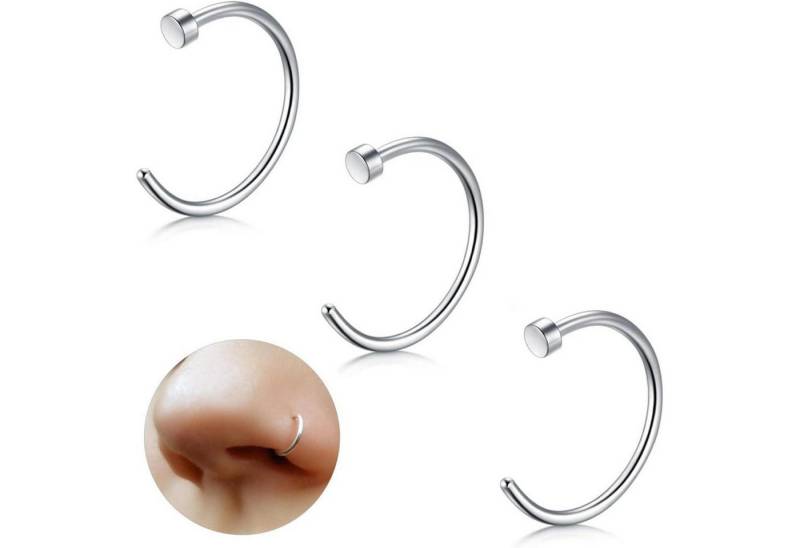 LuxusKollektion Nasenpiercing-Set Nasenpiercing Fake Septum Nasenring Titan Silber-B (20g)0.8mm----6mm von LuxusKollektion