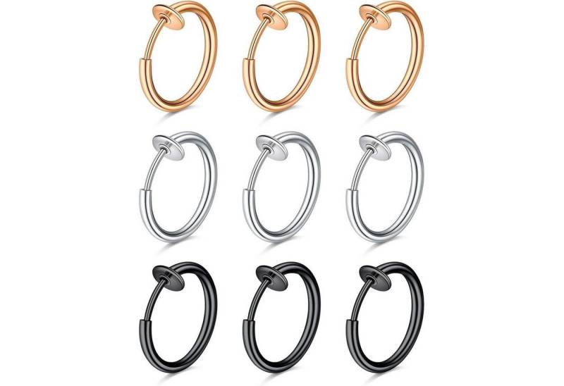 LuxusKollektion Nasenpiercing-Set Nasenpiercing Fake Septum Non Clip Stil - Silber Rosegold Schwarz von LuxusKollektion
