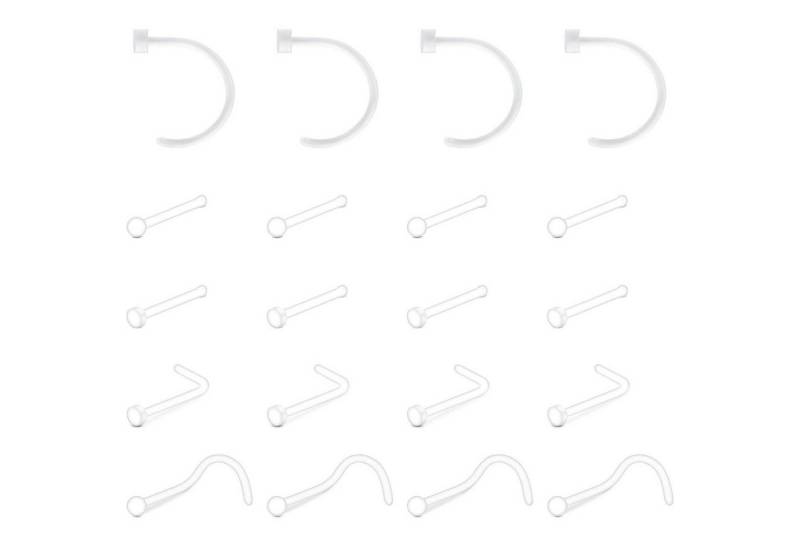 LuxusKollektion Nasenpiercing-Set Nasenpiercing Retainer Bioflex 20G 18G 20stk 18g Flach+rundrücken von LuxusKollektion