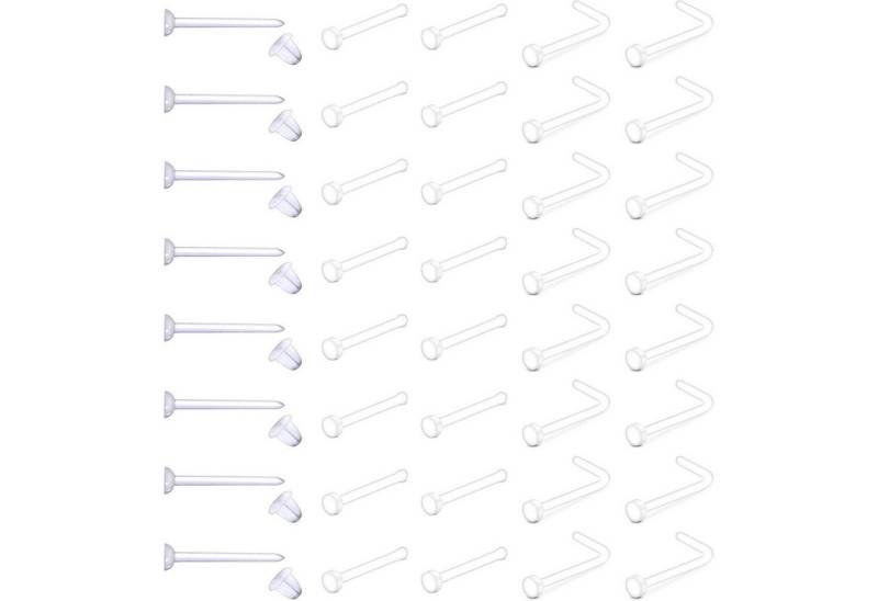 LuxusKollektion Nasenpiercing-Set Nasenpiercing Retainer Bioflex Acryl Nasenstecker 40 Stück 20 G Stil L von LuxusKollektion