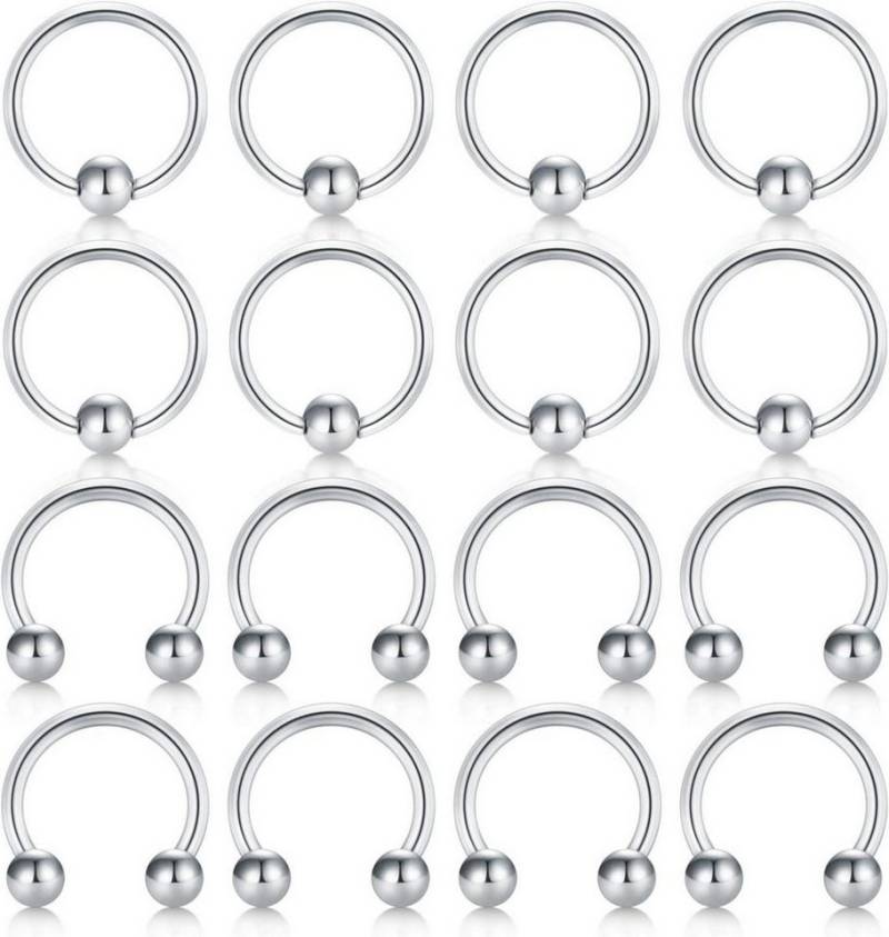 Briana Williams Nasenpiercing-Set Nasenpiercing Ring Septum Nasenring Edelstahl 1.6mm Hufeisen 6-8 Paar von Briana Williams