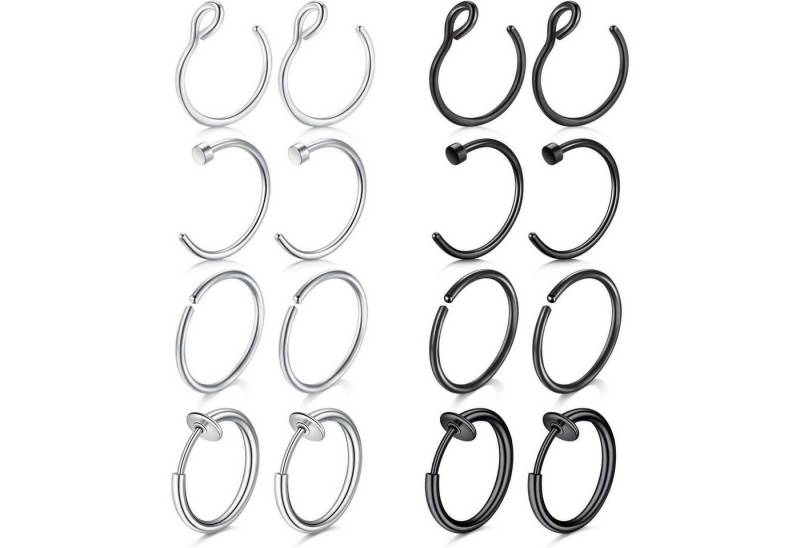 Mayhoop Nasenpiercing-Set Nasenpiercings Fake 16Stk Edelstahl 20G 8mm für Männer Frauen von Mayhoop