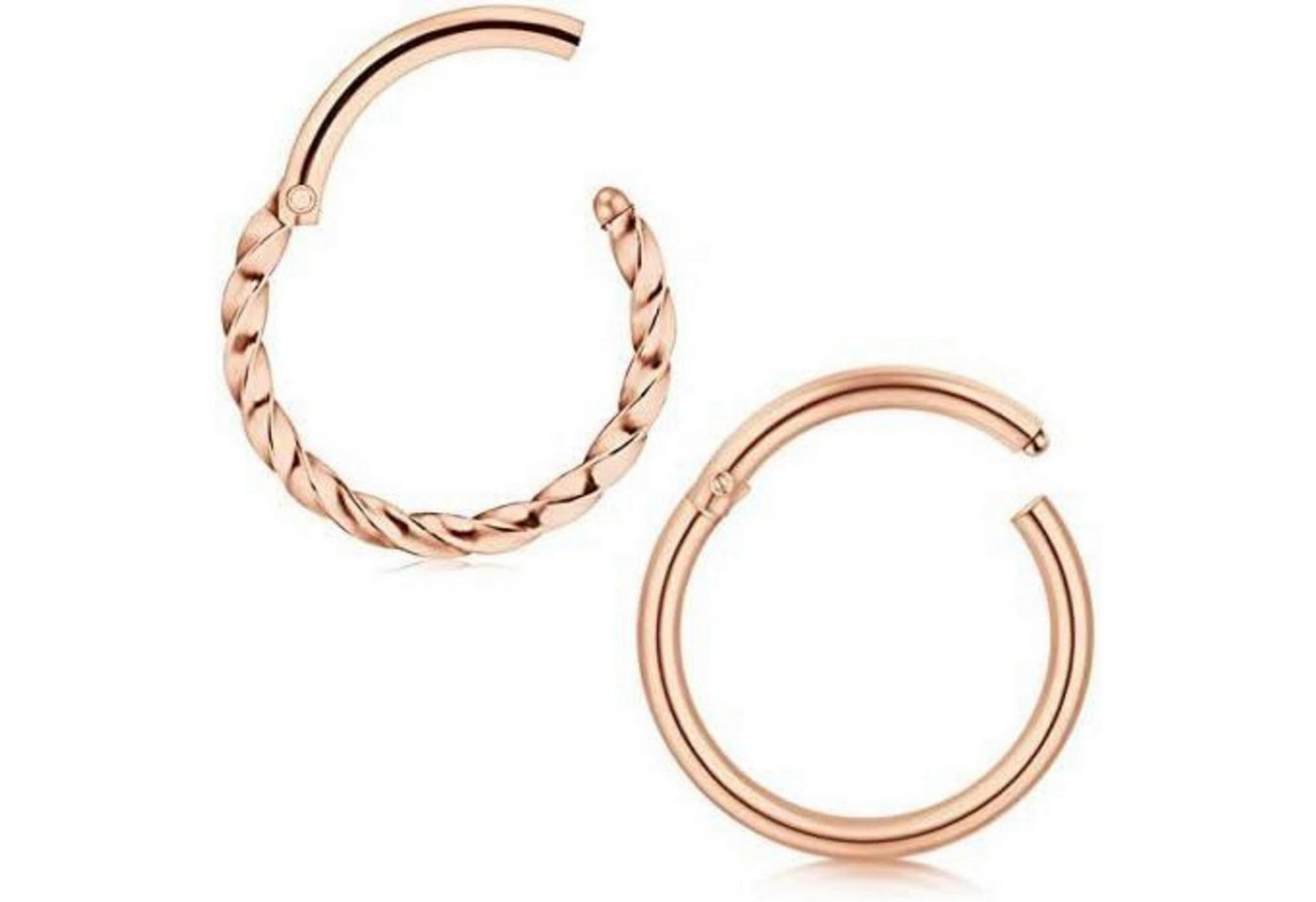 LuxusKollektion Nasenpiercing-Set Nasenring 2Stk 16G Edelstahl Clicker Segment Septum Helix Rosegold von LuxusKollektion