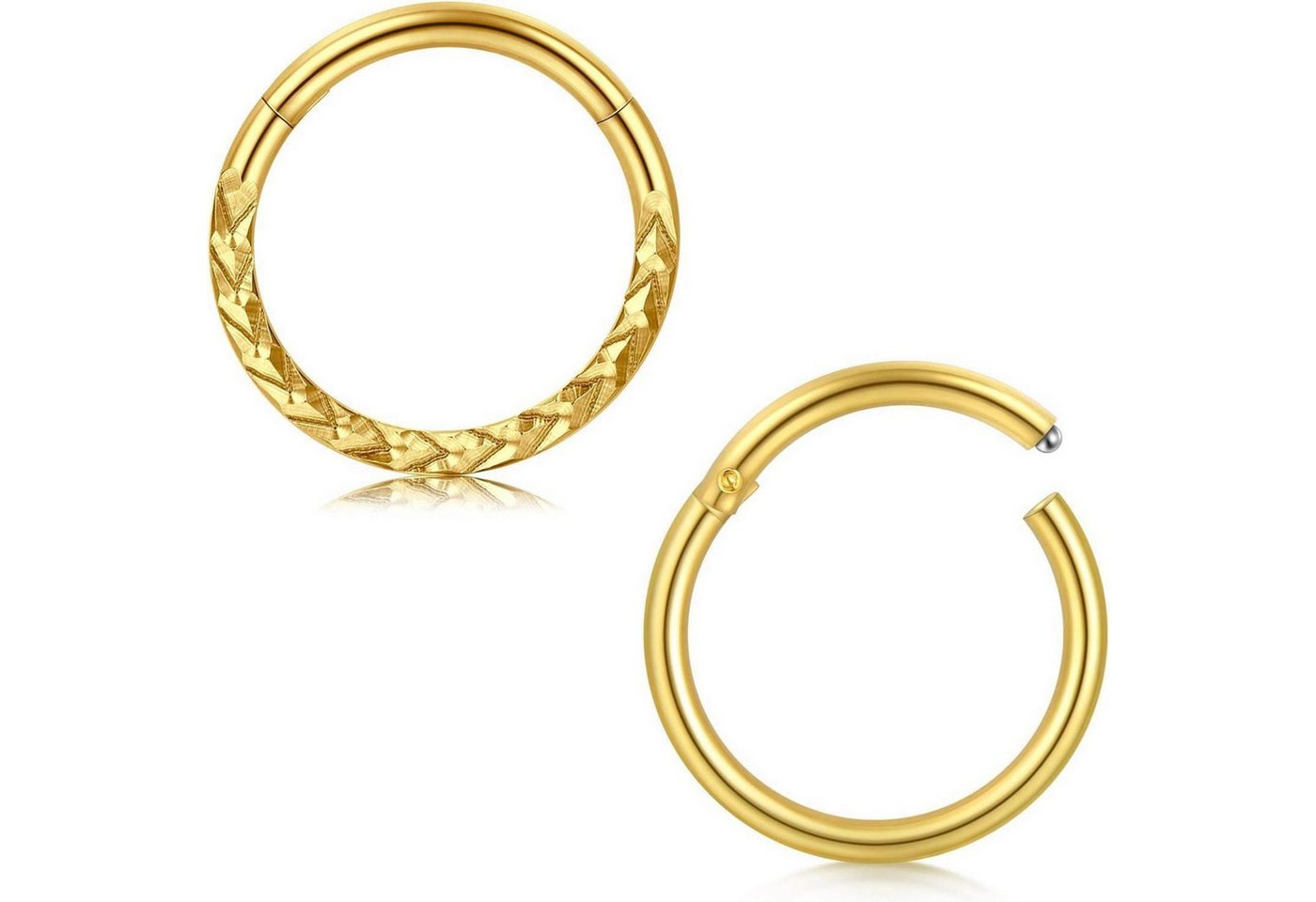LuxusKollektion Nasenpiercing-Set Nasenring 2Stk 16G Edelstahl Clicker Septum Helix Gold Weizen von LuxusKollektion