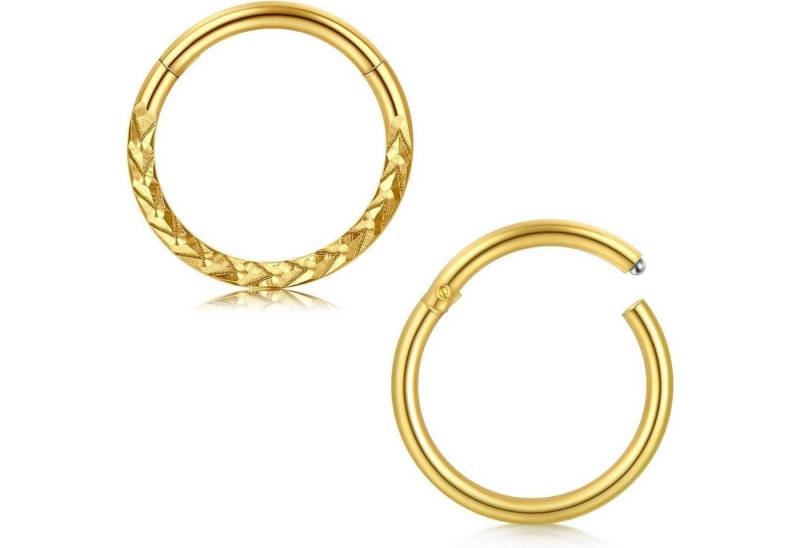 LuxusKollektion Nasenpiercing-Set Nasenring 2Stk 16G Edelstahl Clicker Septum Helix Gold Weizen von LuxusKollektion