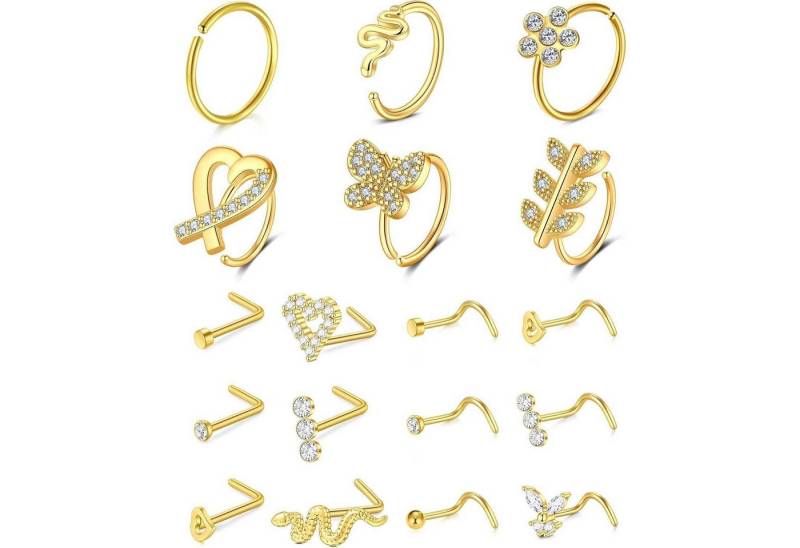 LuxusKollektion Nasenpiercing-Set Nasenring Chirurgenstahl 20G Silber Damen Herren gold LuxusKollektion Nasenpiercing-Set Nasenring Chirurgenstahl 20G Silber Damen Herren gold von LuxusKollektion