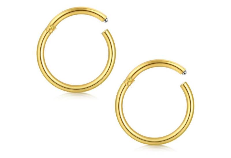 LuxusKollektion Nasenpiercing-Set Nasenring Clicker 16G Edelstahl Klappbar Septum Helix Gold Klassisch von LuxusKollektion