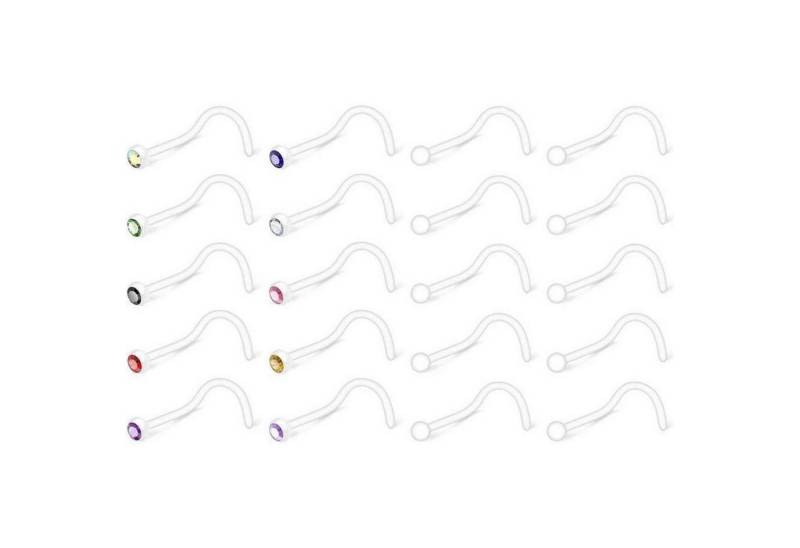 LuxusKollektion Nasenpiercing-Set Nasenstecker Nasenpiercing Retainer 20G 18G Bioflex L Spirale Form von LuxusKollektion