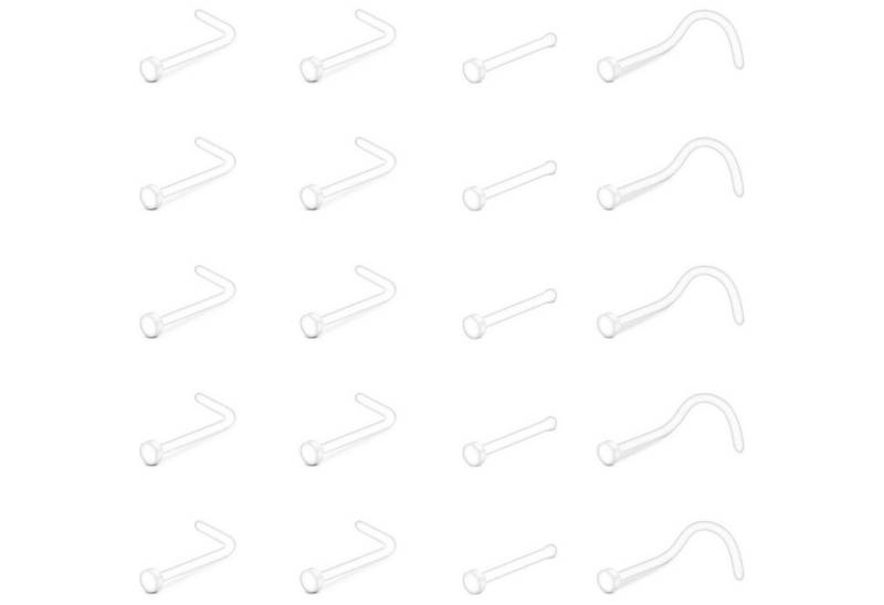 LuxusKollektion Nasenpiercing-Set Nasenstecker Retainer Bioflex 18G 20G L Form 20stk 20g Gemischt von LuxusKollektion