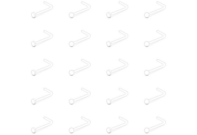 LuxusKollektion Nasenpiercing-Set Nasenstecker Retainer Klar Bioflex 20G 20stk 20g Flach+rundrücken von LuxusKollektion