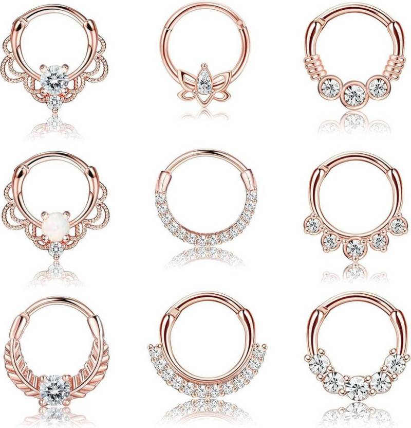 Kakonia Nasenpiercing-Set Septum Piercing Set 9stk Chirurgenstahl Zirkonia Nasenpiercing Tragus Kakonia Nasenpiercing-Set Septum Piercing Set 9stk Chirurgenstahl Zirkonia Nasenpiercing Tragus von Kakonia
