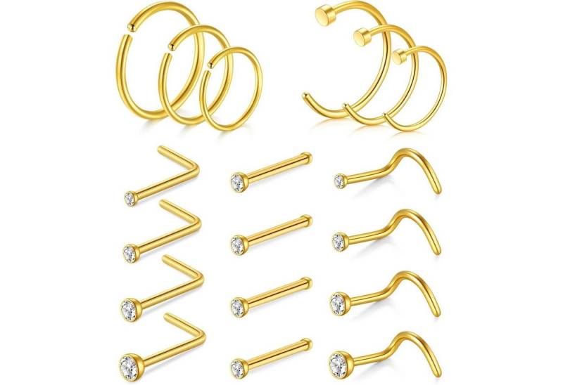 AVYRING Nasenpiercing-Set Silber Nasenpiercing Set Zirkonia 20G Chirurgenstahl für Frauen Männer von AVYRING