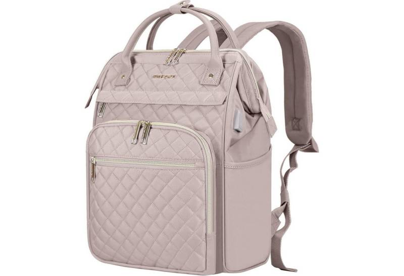 LuxusKollektion Notebook-Rucksack Damen Laptop Rucksack 17 Zoll Rosa USB-Anschluss RFID-Design von LuxusKollektion