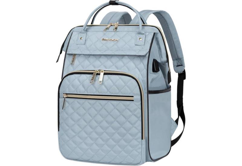 LuxusKollektion Notebook-Rucksack Laptop Rucksack Gesteppt Damen Arbeit Reisen Uni 17 Inch Blau von LuxusKollektion