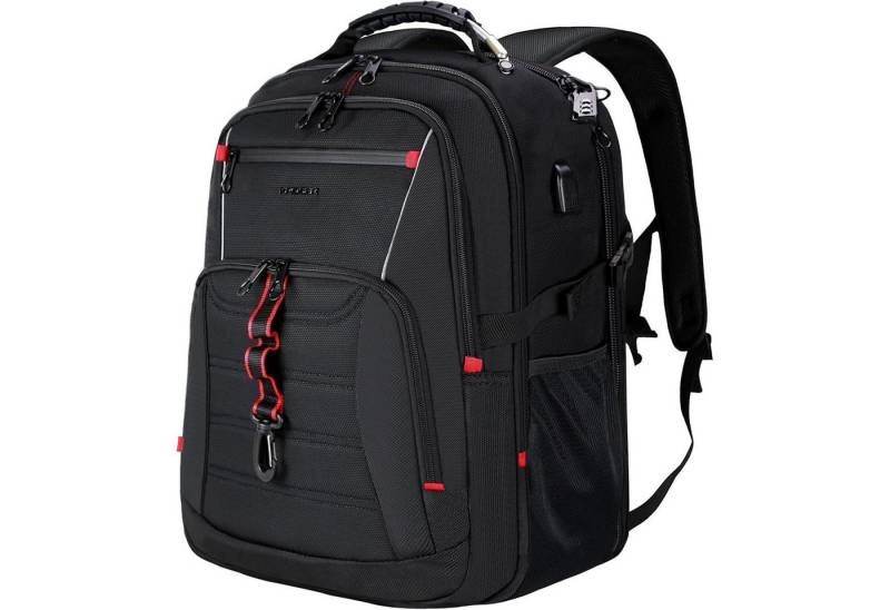 LuxusKollektion Notebook-Rucksack Laptop Rucksack Herren 17.3 Zoll Reiserucksack Wasserdicht Schwarz von LuxusKollektion