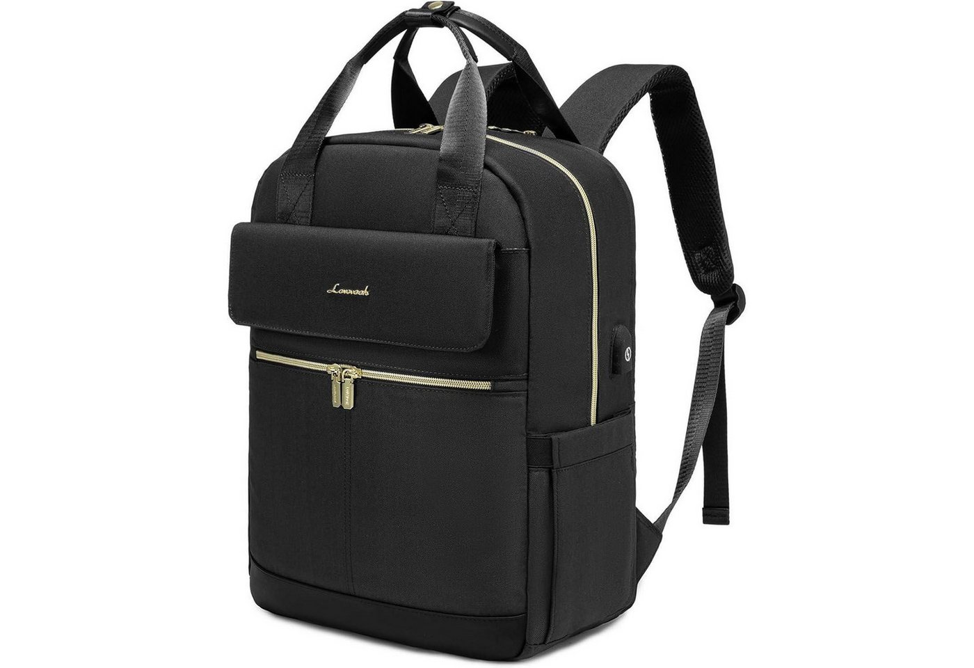 LuxusKollektion Notebookrucksack Großer Damenrucksack 17 Zoll Laptop wasserdicht Schwarz von LuxusKollektion