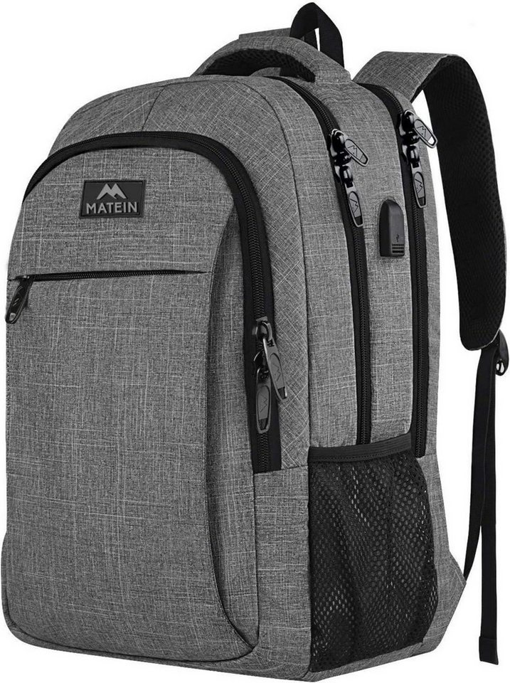 LuxusKollektion Notebookrucksack Rucksack Laptop 15.6 Zoll USB Ladeanschluss Grau Multifunktion Daypack von LuxusKollektion