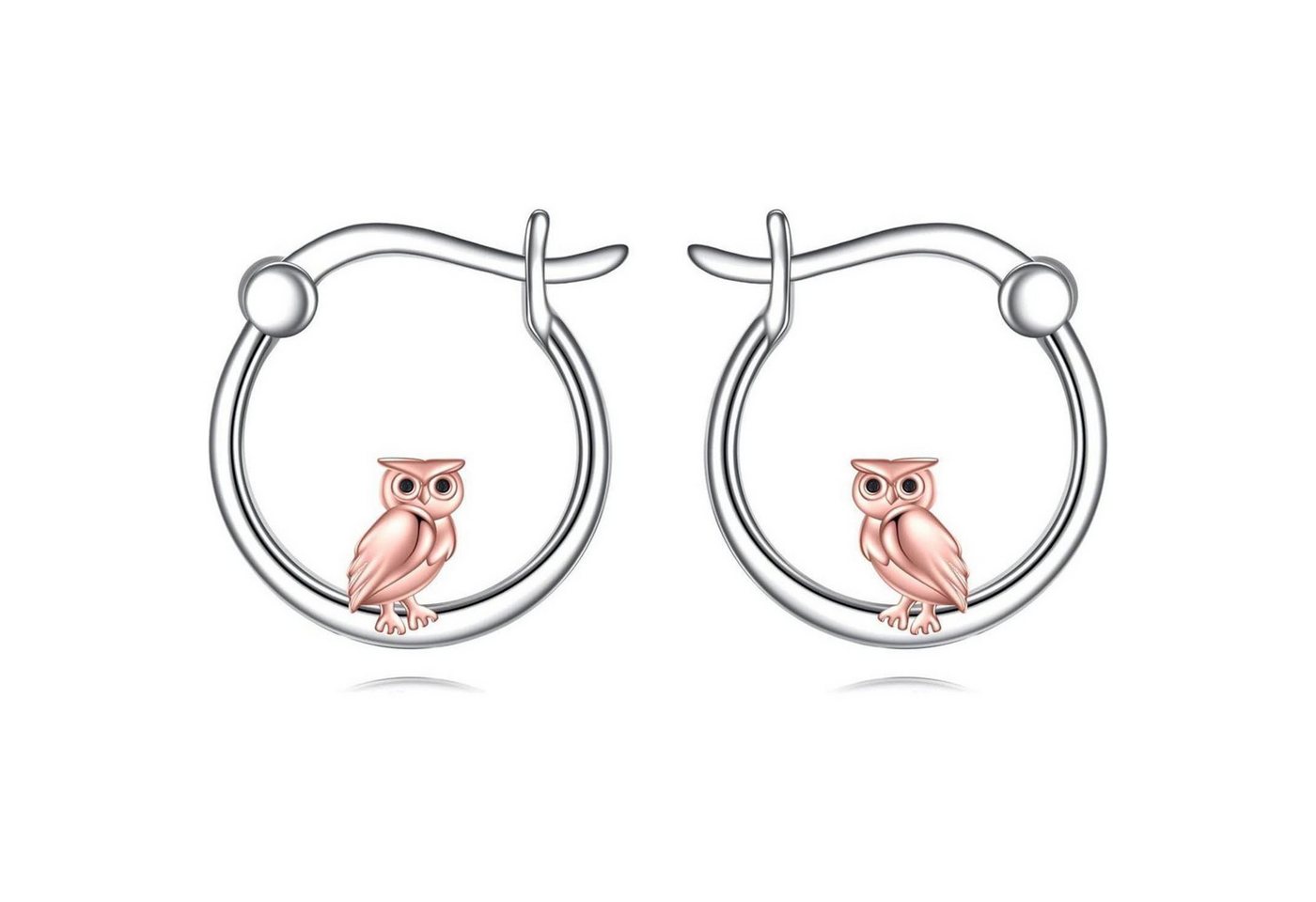 LuxusKollektion Ohrring und Ketten Set Creolen 925 Sterling Silber Bulldogge Katze Damen Mädchen Eule von LuxusKollektion