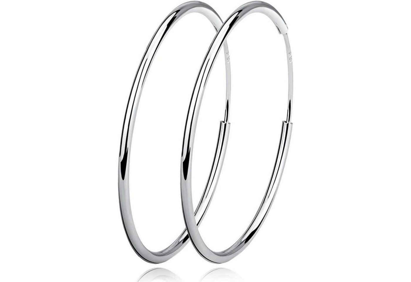 LuxusKollektion Ohrring und Ketten Set Creolen Damen Sterling Silber Durchmesser 20 30 40 60MM 50 mm von LuxusKollektion