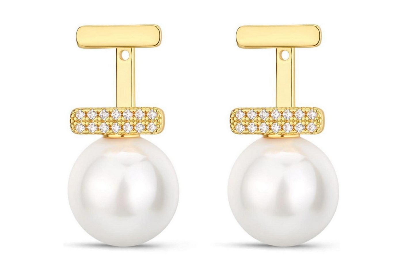 LuxusKollektion Ohrring und Ketten Set Creolen Silber 925 Damen Chunky Hypoallergen A-perlen ohrringe gold von LuxusKollektion