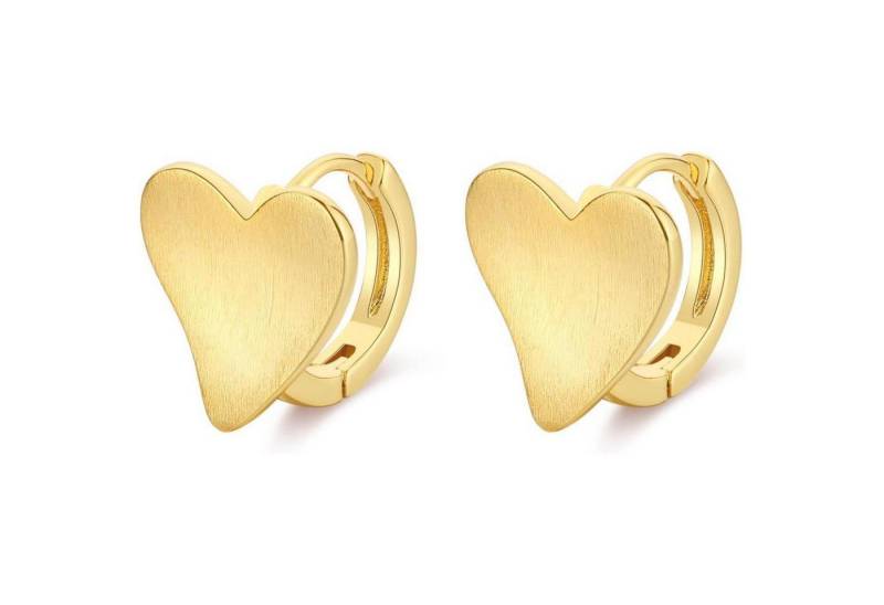 LuxusKollektion Ohrring und Ketten Set Creolen Silber 925 Damen Chunky Hypoallergen D-herz ohrringe gold von LuxusKollektion