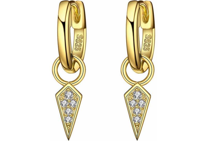 LuxusKollektion Ohrring und Ketten Set Damen Creolen Gold 925 Sterling Silber Hoops Geschenk für Frauen von LuxusKollektion