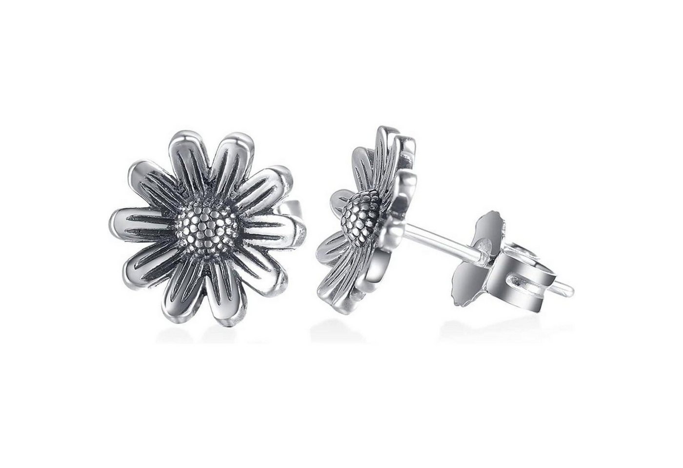 LuxusKollektion Ohrring und Ketten Set Damen Ohrstecker Blumen Ohrringe Silber Damenohrringe elegant von LuxusKollektion