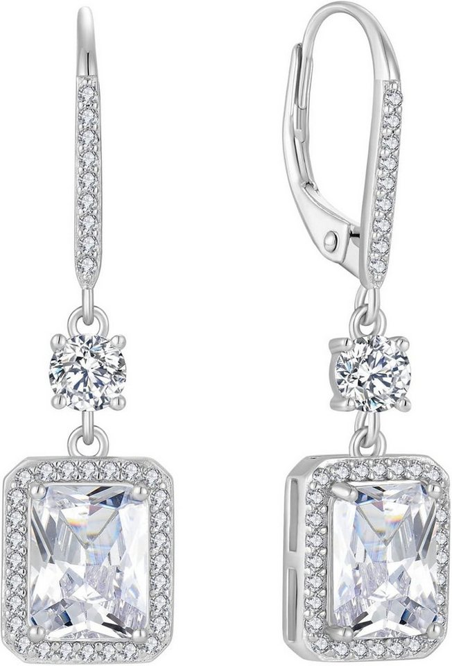 LuxusKollektion Ohrring und Ketten Set Hängende Prinzessschliff Ohrringe 925 Sterling Silber Zirkonia LuxusKollektion Ohrring und Ketten Set Hängende Prinzessschliff Ohrringe 925 Sterling Silber Zirkonia von LuxusKollektion